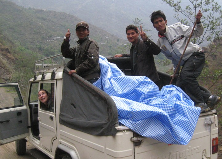 Our porters on the jeep roof